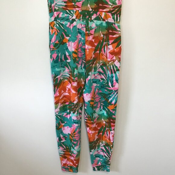 Juicy Couture Tropical Palm Print Sleeveless Zip Front Tank Jumpsuit Size M - Picture 7 of 13